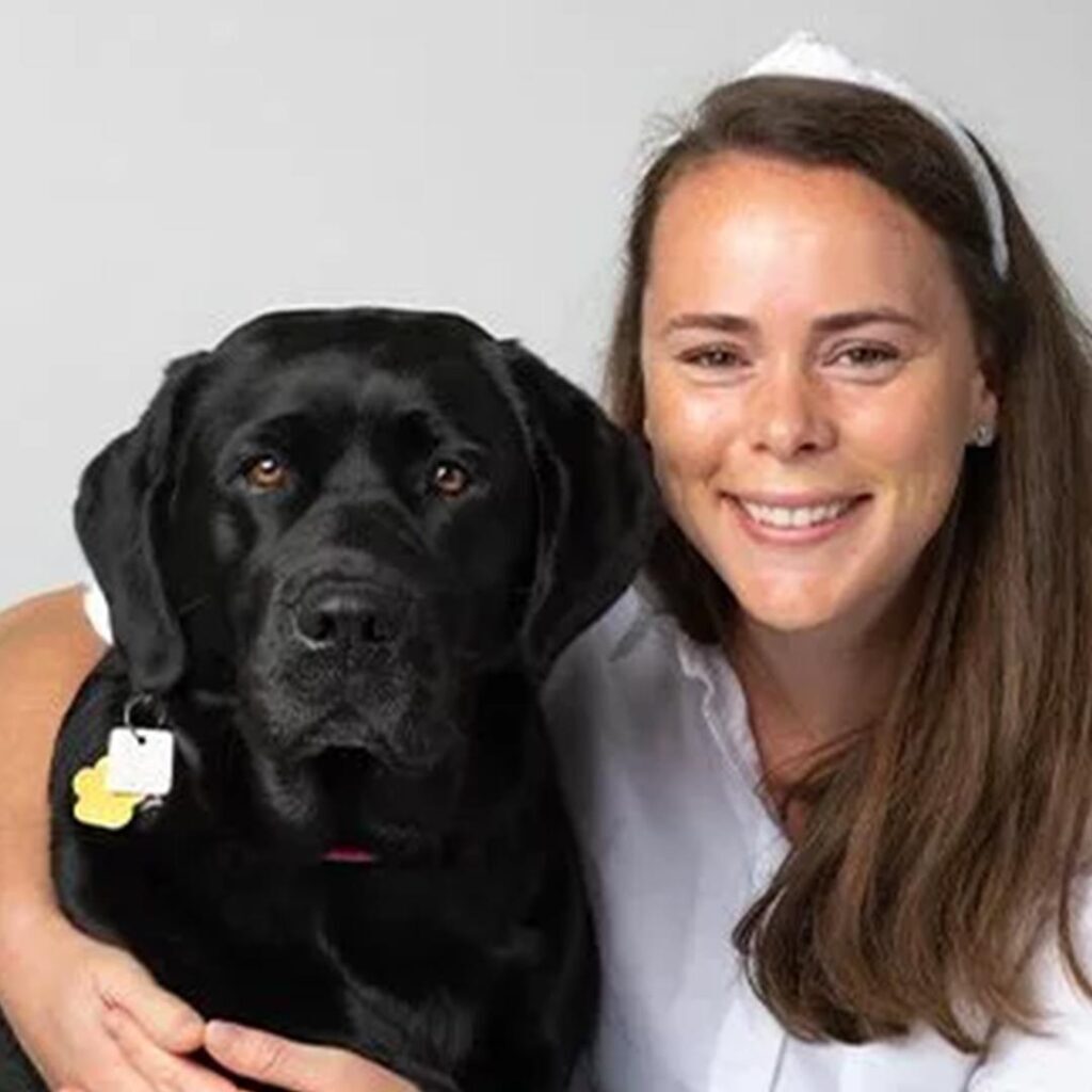 Katherine Katherine with black dog